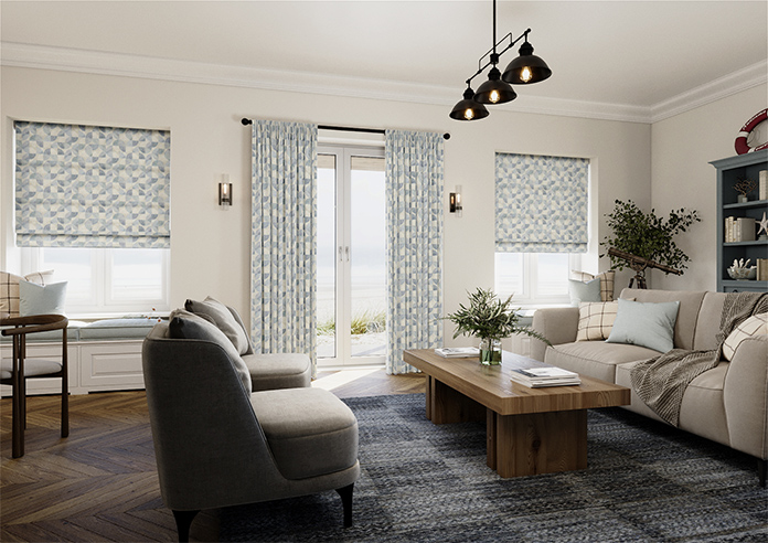 Mosaic Tile, Aquamarine - Made to Measure Curtains - Image 7